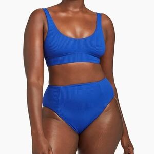 New!Vitamin A Sienna High Waist Full Cut Bottom,Eco-Rib Sienna Banded Bikini Top